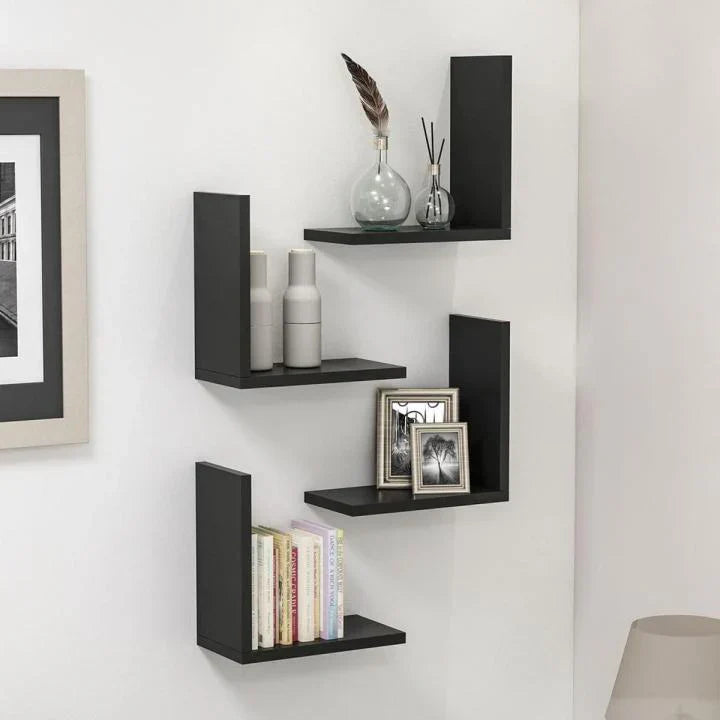 L-Shaped Floating Wall Shelves (Set of 4)