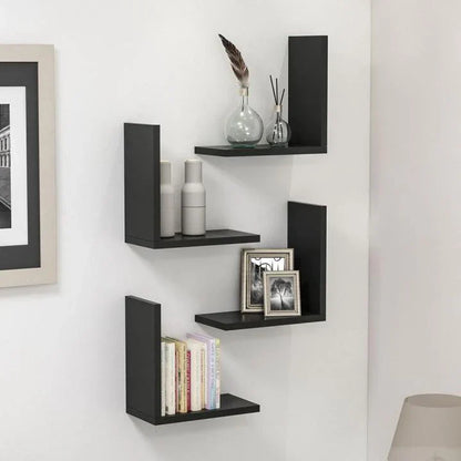 L-Shaped Floating Wall Shelves (Set of 4)