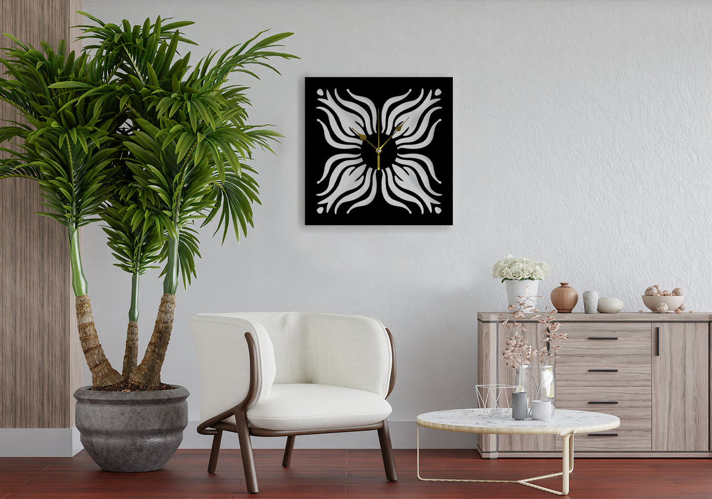 Floral Wall Clock – Metal Wall Clock – Home Decor Pakistan